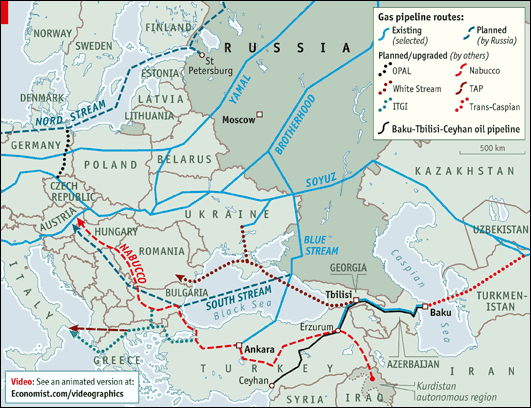 Газопроводи от Русия до Европа